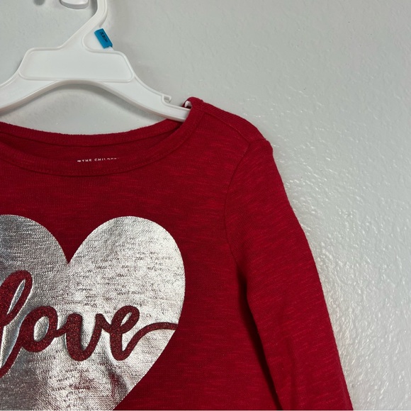 The Childrens Place Girls Silver Heart Red Tee - Picture 4 of 16